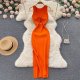 kink chest chest machine hollow fashion two-wear knitted dress