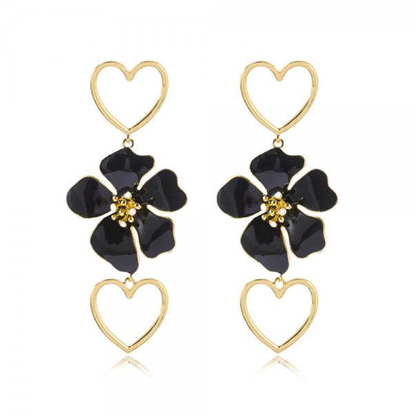 The new super delicate love drip flower pendant earrings