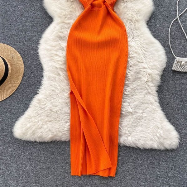 kink chest chest machine hollow fashion two-wear knitted dress